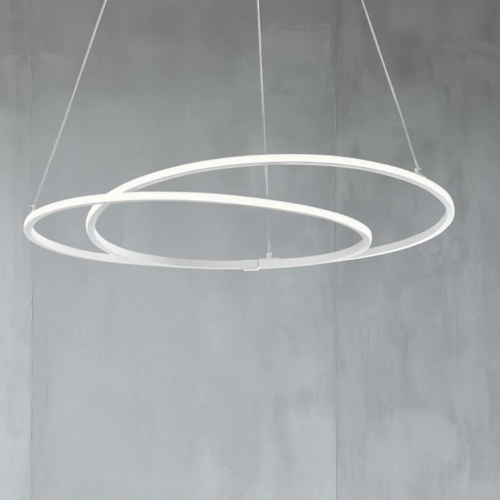 Lampadari Moderni-Selezionato da Mazzolaluce Lampadario moderno anelli intrecciati bianco led 3000k