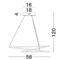 Lampadari Moderni-Selezionato da Mazzolaluce Lampadario moderno anelli intrecciati bianco led 3000k