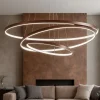 Lampadari Moderni-Selezionato da Mazzolaluce Lampadario moderno anelli led marrone 3000k per soggiorno