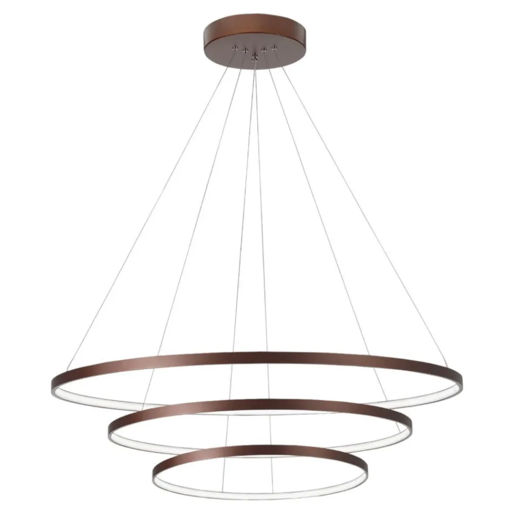 Lampadari Moderni-Selezionato da Mazzolaluce Lampadario moderno anelli led marrone 3000k per soggiorno
