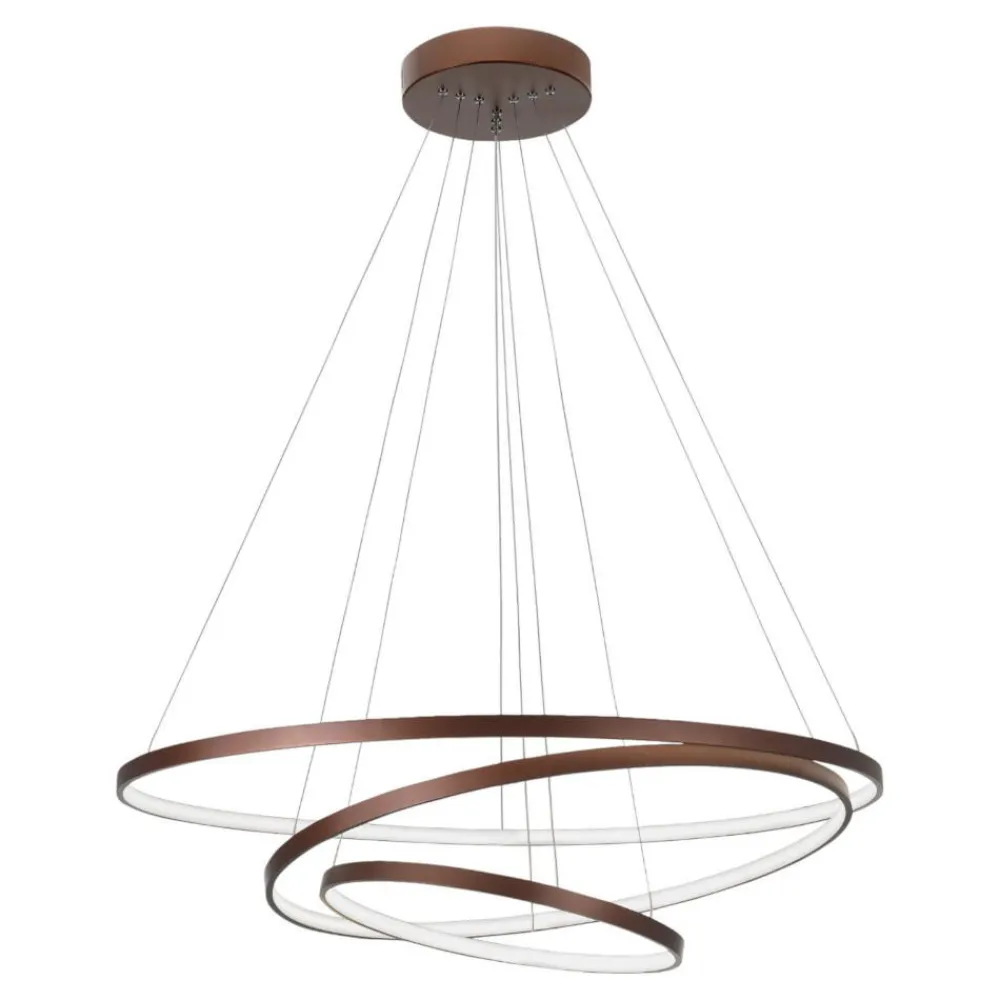 Lampadari Moderni-Selezionato da Mazzolaluce Lampadario moderno anelli led marrone 3000k per soggiorno
