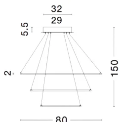 Lampadari Moderni-Selezionato da Mazzolaluce Lampadario moderno anelli led marrone 3000k per soggiorno