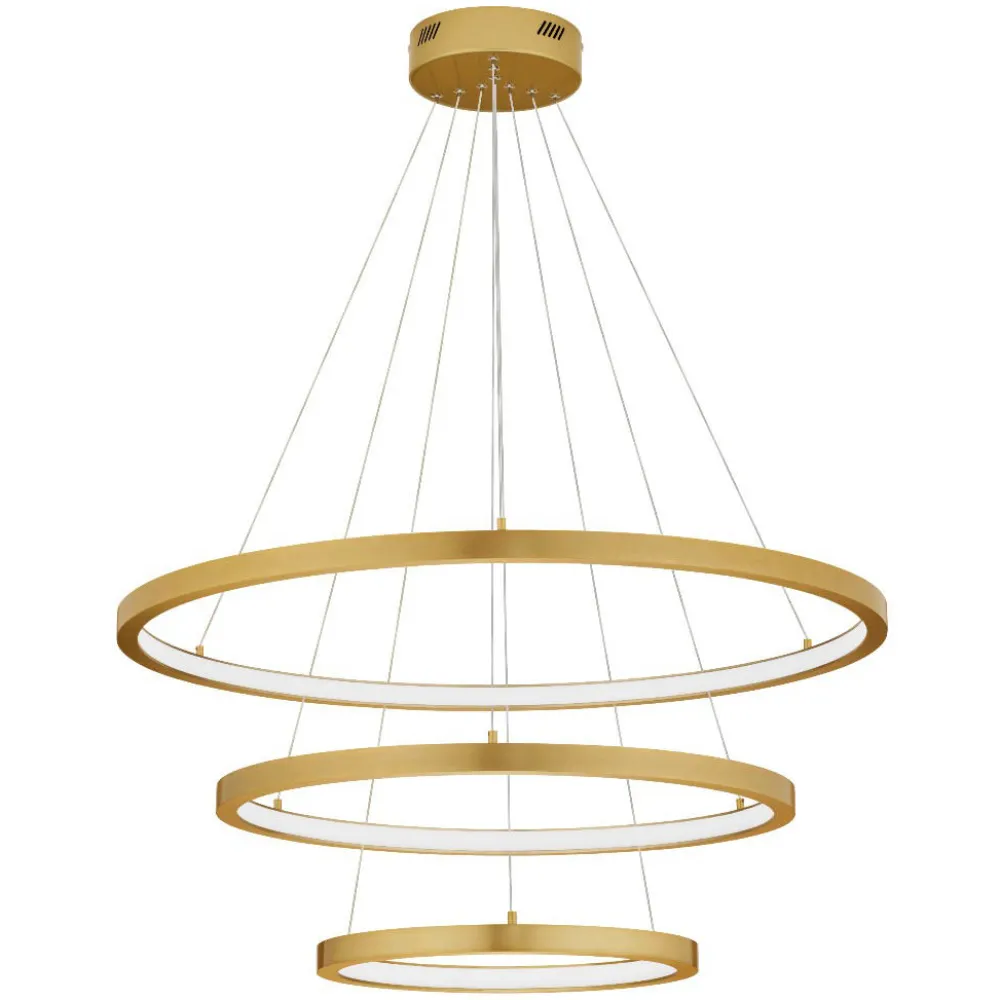 Lampadari Moderni-Selezionato da Mazzolaluce Lampadario moderno 3 anelli led 3000k dimmerabile oro