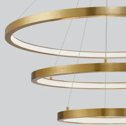 Lampadari Moderni-Selezionato da Mazzolaluce Lampadario moderno 3 anelli led 3000k dimmerabile oro
