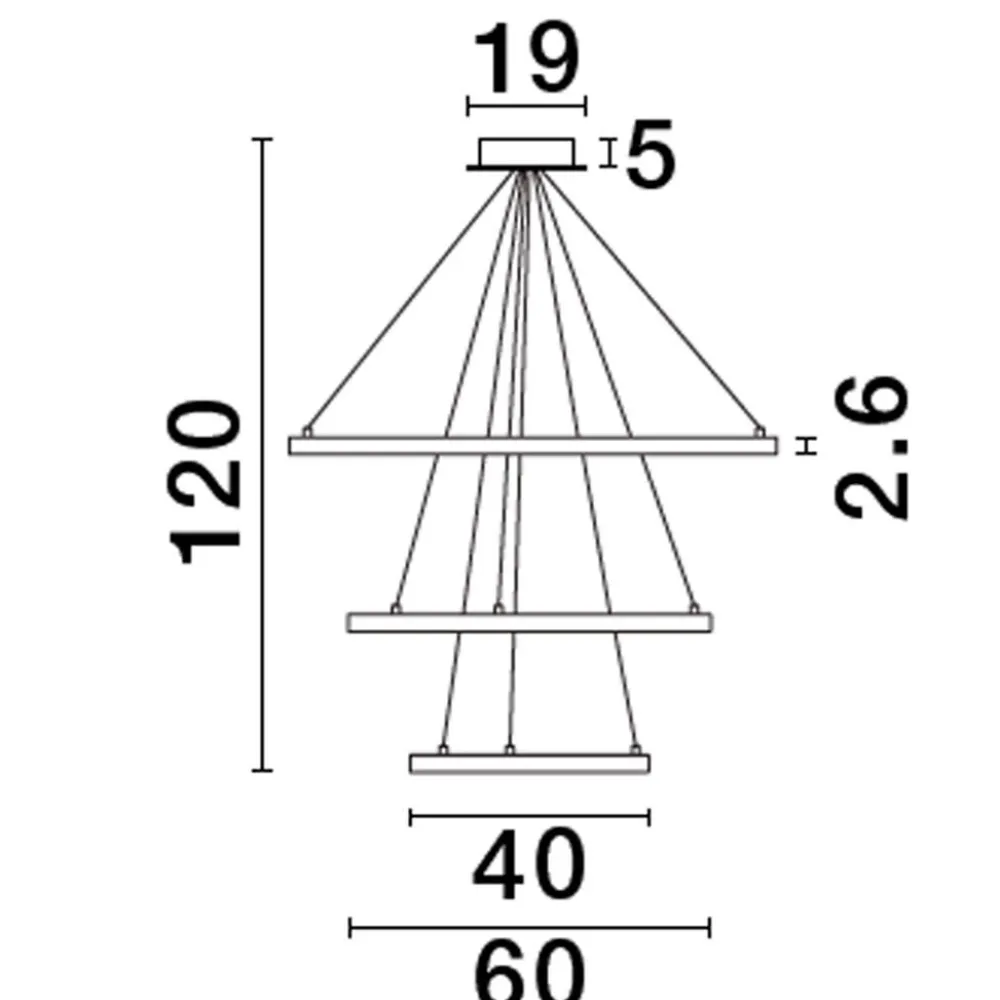 Lampadari Moderni-Selezionato da Mazzolaluce Lampadario moderno 3 anelli led 3000k dimmerabile oro