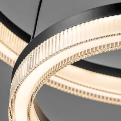 Lampadari Moderni-Selezionato da Mazzolaluce Lampadario moderno anelli nero per salotto led 3000k