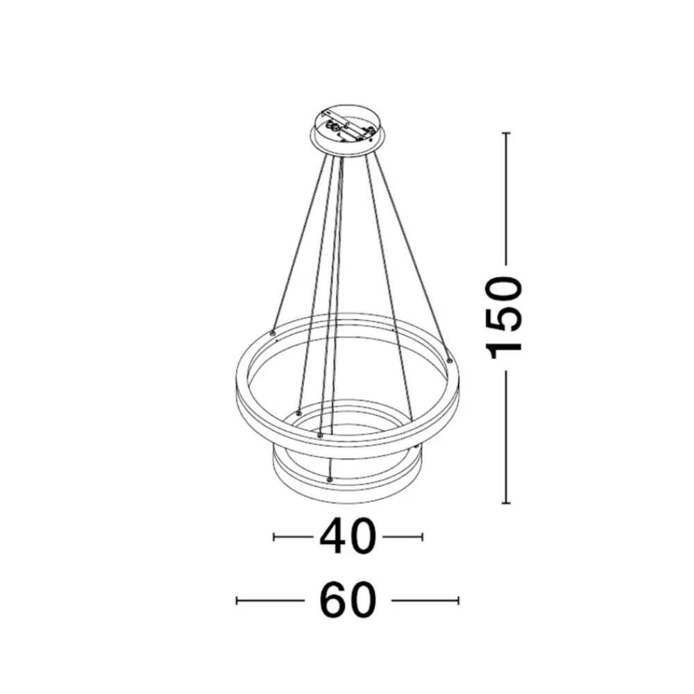Lampadari Moderni-Selezionato da Mazzolaluce Lampadario moderno anelli nero per salotto led 3000k