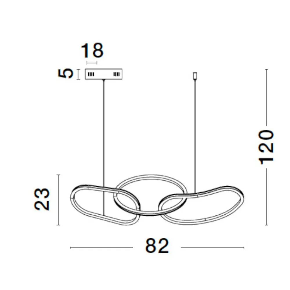 Lampadari Moderni-Selezionato da Mazzolaluce Lampadario moderno anelli oro led 41w 3000k dimmerabile
