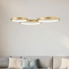 Lampadari Moderni-Selezionato da Mazzolaluce Lampadario moderno anelli oro led 3000k dimmerabile