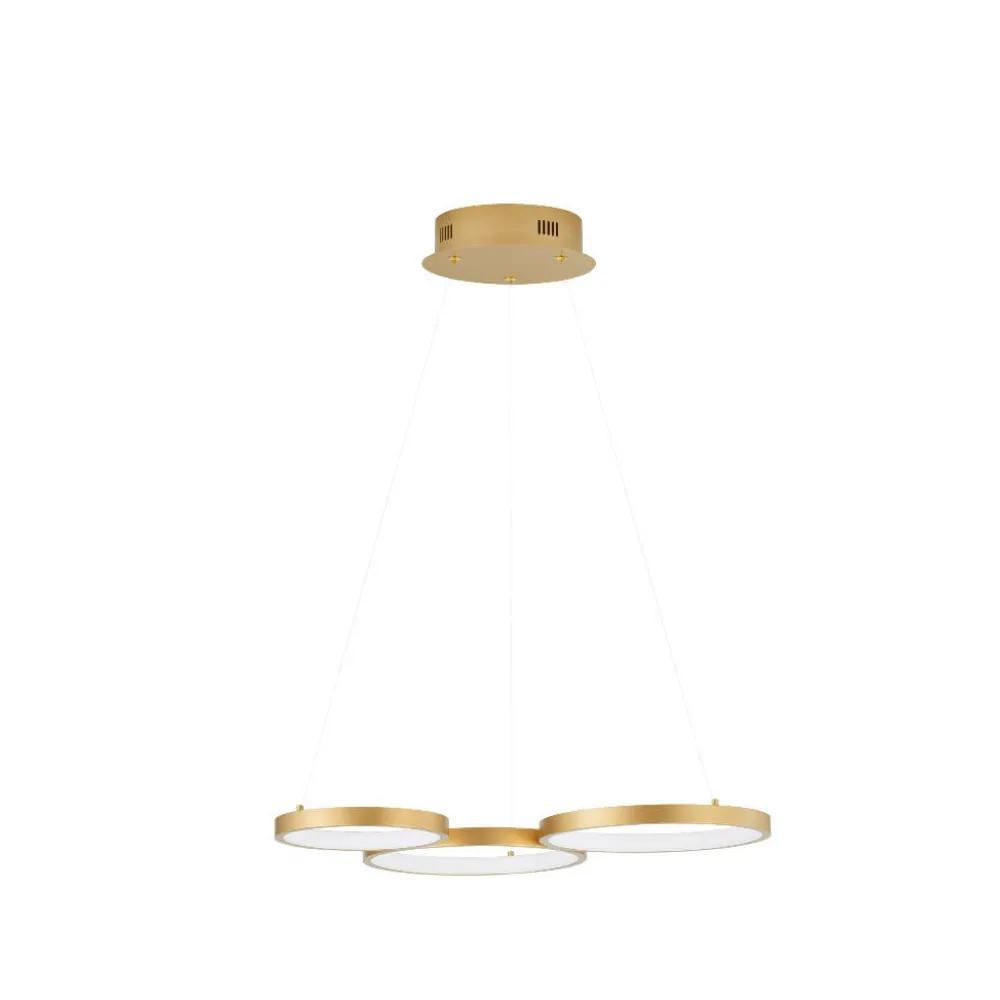 Lampadari Moderni-Selezionato da Mazzolaluce Lampadario moderno anelli oro led 3000k dimmerabile