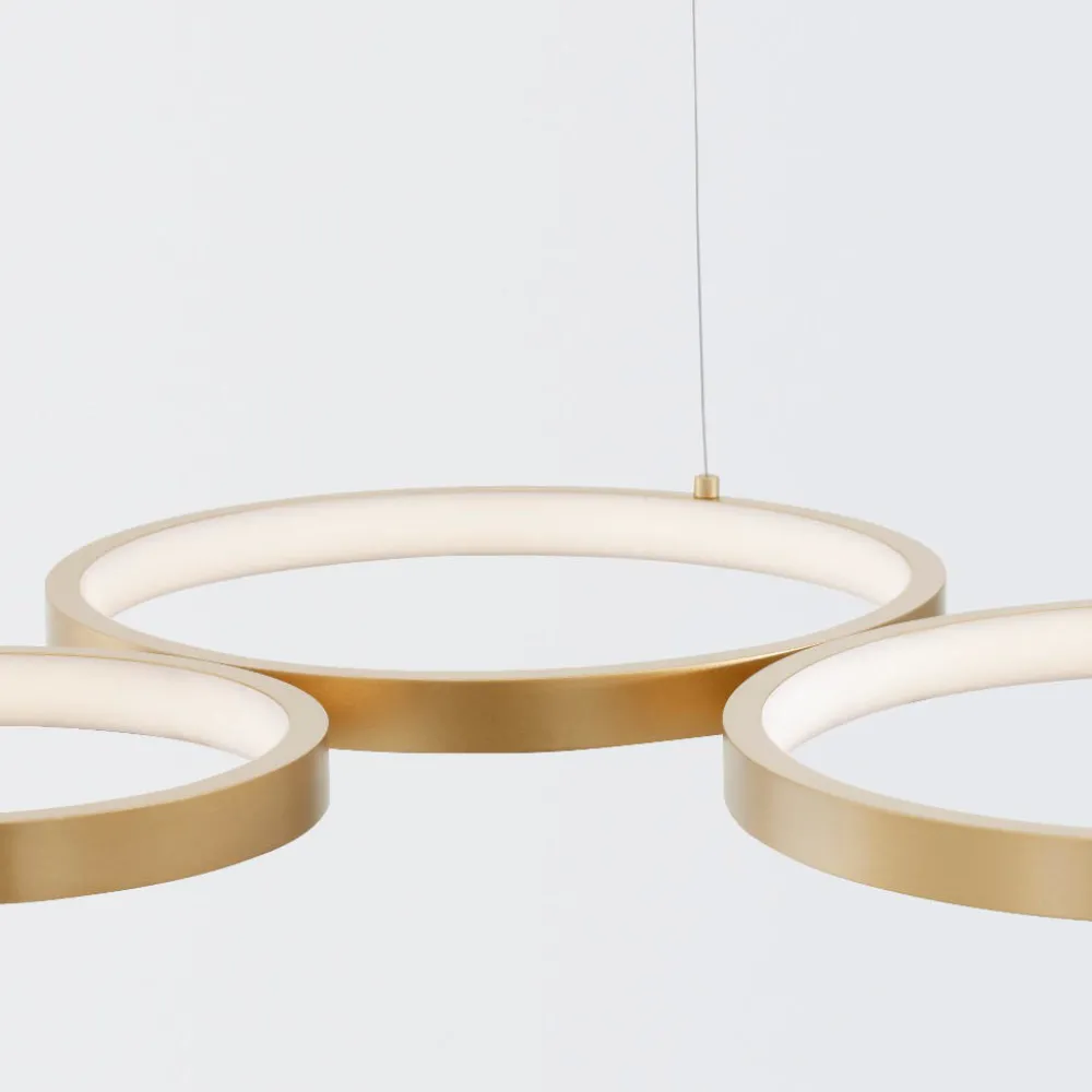 Lampadari Moderni-Selezionato da Mazzolaluce Lampadario moderno anelli oro led 3000k dimmerabile