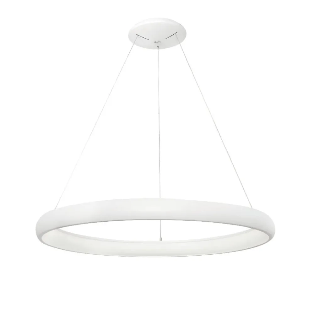 Lampadari Moderni-Selezionato da Mazzolaluce Lampadario moderno anello bianco led 52w 3000k 61cm