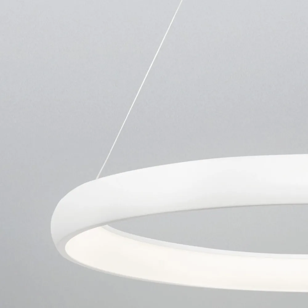 Lampadari Moderni-Selezionato da Mazzolaluce Lampadario moderno anello bianco led 52w 3000k 61cm