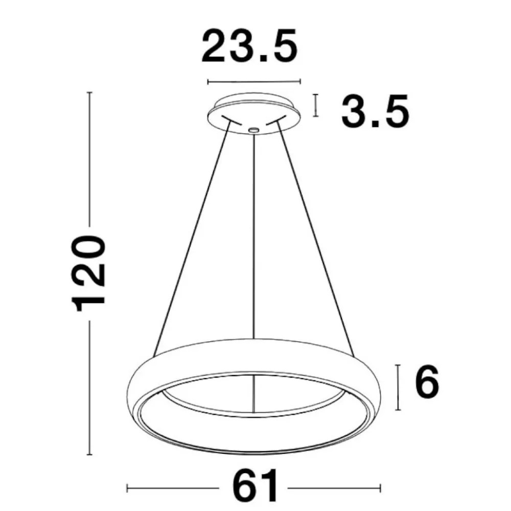 Lampadari Moderni-Selezionato da Mazzolaluce Lampadario moderno anello bianco led 52w 3000k 61cm
