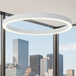 Lampadari Moderni-Selezionato da Mazzolaluce Lampadario moderno anello bianco led 3000k 1000 cm