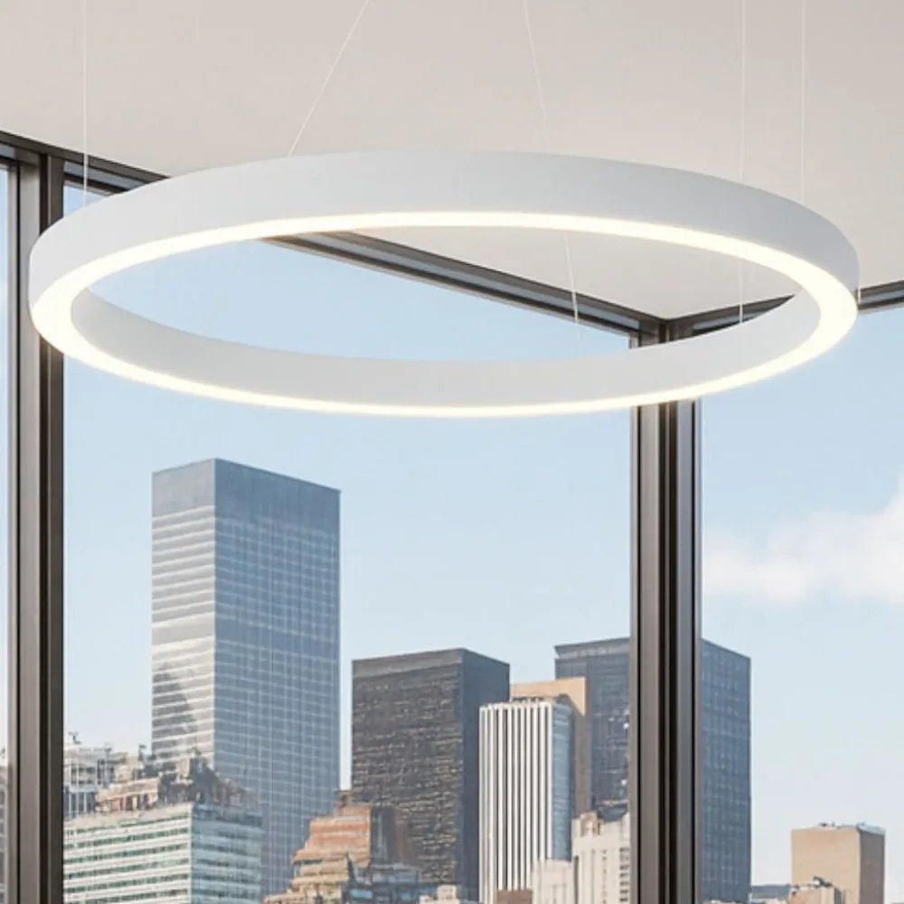 Lampadari Moderni-Selezionato da Mazzolaluce Lampadario moderno anello bianco led 3000k 1000 cm