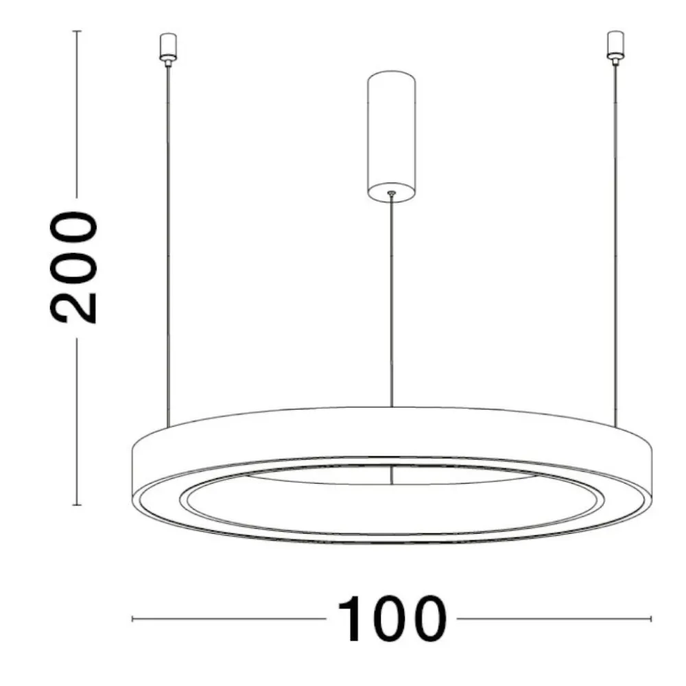 Lampadari Moderni-Selezionato da Mazzolaluce Lampadario moderno anello bianco led 3000k 1000 cm