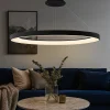 Lampadari Moderni-Selezionato da Mazzolaluce Lampadario moderno anello 90cm nero led 75w 2700k a 5000k dimmerabile