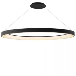 Lampadari Moderni-Selezionato da Mazzolaluce Lampadario moderno anello 90cm nero led 75w 2700k a 5000k dimmerabile