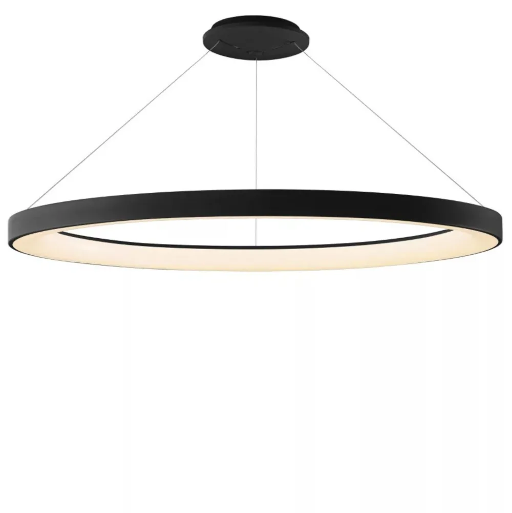Lampadari Moderni-Selezionato da Mazzolaluce Lampadario moderno anello 90cm nero led 75w 2700k a 5000k dimmerabile