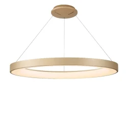 Lampadari Moderni-Selezionato da Mazzolaluce Lampadario moderno anello 65cm led 60w oro dimmerabile con telecomando app