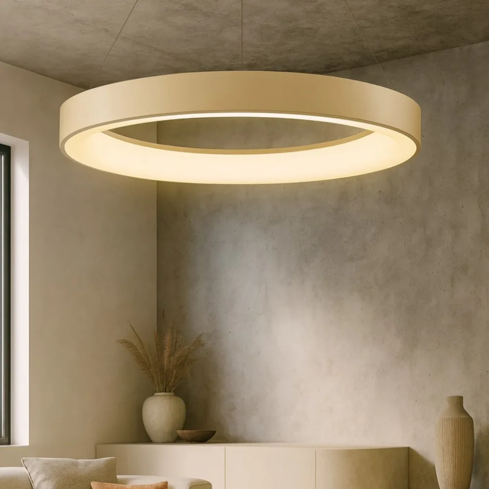 Lampadari Moderni-Selezionato da Mazzolaluce Lampadario moderno anello 50cm oro led 45w 2700k-5000k con telecomando app