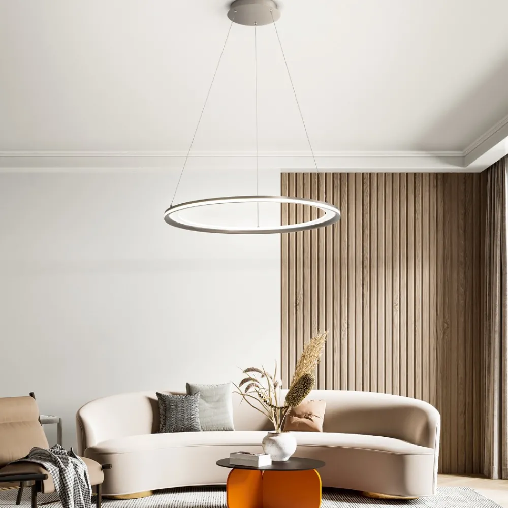 Lampadari Moderni-Perenz Illuminazione Lampadario moderno anello edge perenz led 86w 3000k grigio titanio