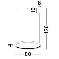 Lampadari Moderni-Selezionato da Mazzolaluce Lampadario moderno anello nero 80cm led 3000k cristalli per salotto