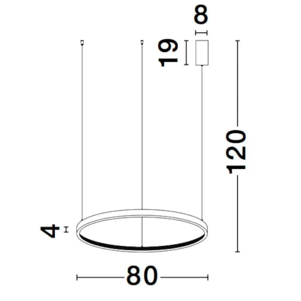 Lampadari Moderni-Selezionato da Mazzolaluce Lampadario moderno anello nero 80cm led 3000k cristalli per salotto