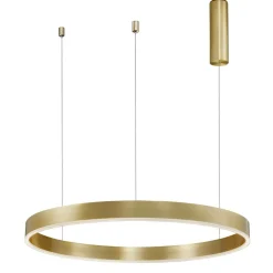 Lampadari Moderni-Selezionato da Mazzolaluce Lampadario moderno anello oro 80cm led 48w 3000k dimmerabile