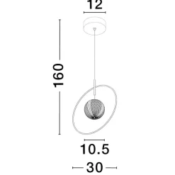 Lampadari Moderni-Selezionato da Mazzolaluce Lampadario moderno anello oro sfera vetro decorato led 3000k