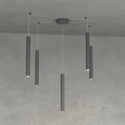 Lampadari Moderni-Top Light Lampadario moderno antracite con decentramento per soggiorno