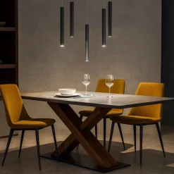 Lampadari Moderni-Top Light Lampadario moderno antracite con decentramento per soggiorno
