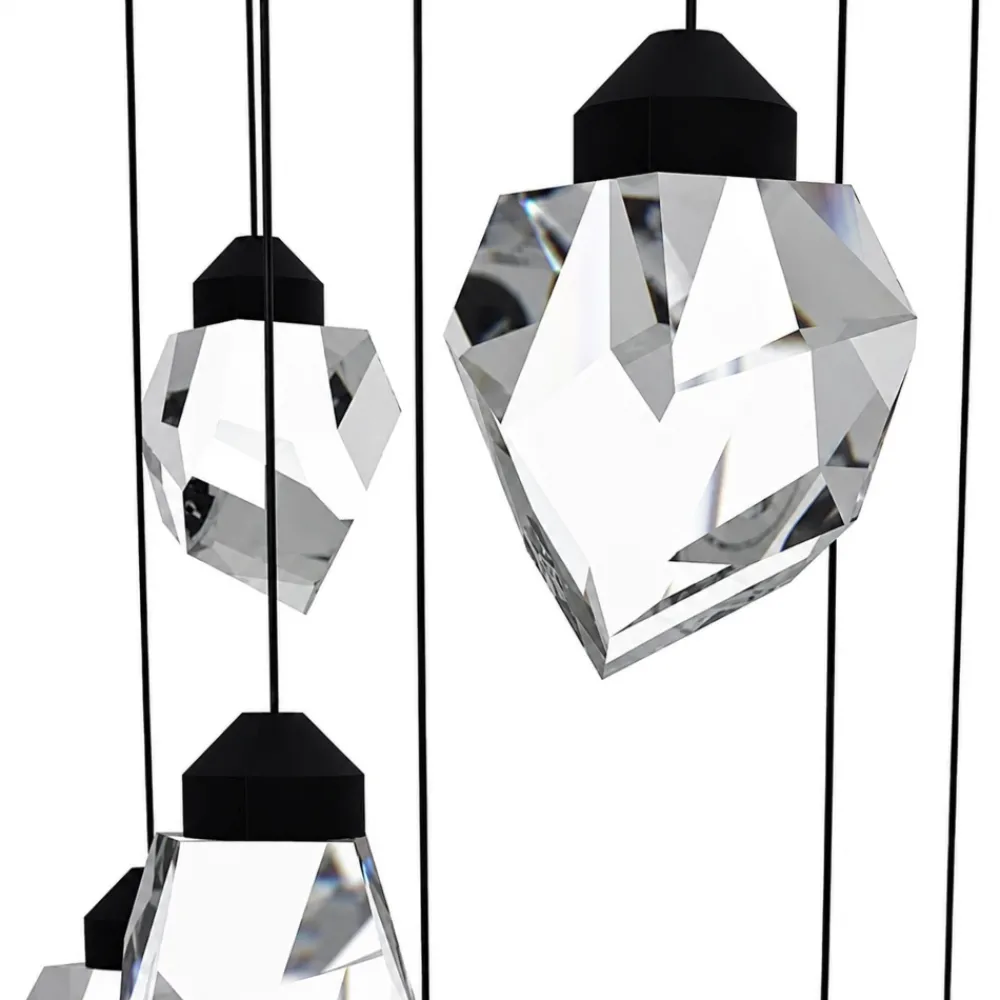 Lampadari Moderni-Eglo Lampadario moderno a sospensione pendenti in cristallo led dimmerabile