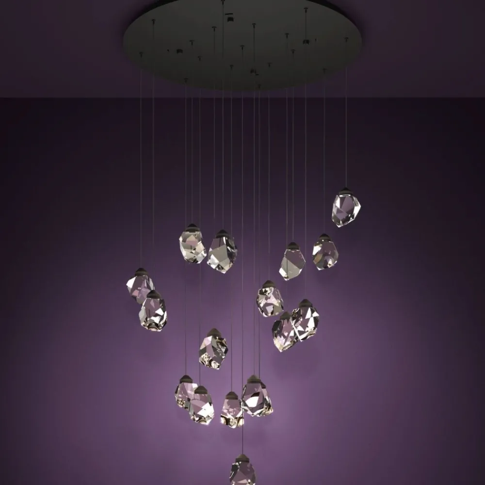 Lampadari Moderni-Eglo Lampadario moderno a sospensione pendenti in cristallo led dimmerabile