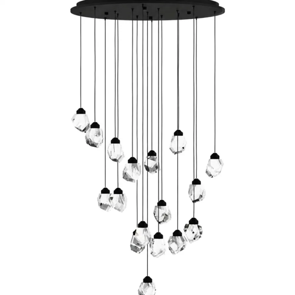 Lampadari Moderni-Eglo Lampadario moderno a sospensione pendenti in cristallo led dimmerabile