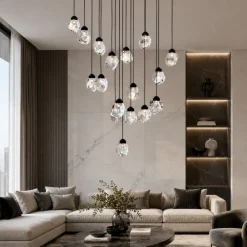 Lampadari Moderni-Eglo Lampadario moderno a sospensione pendenti in cristallo led dimmerabile