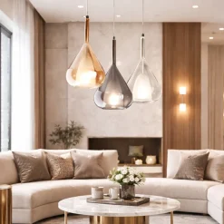 Lampadari Moderni-Fabas Luce Lampadario moderno a sospensione per soggiorno lila