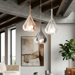 Lampadari Moderni-Fabas Luce Lampadario moderno a sospensione per soggiorno lila
