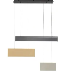 Lampadari Moderni-Selezionato da Mazzolaluce Lampadario moderno a 3 sospensioni oro nero nickel per soggiorno