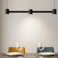 Lampadari Moderni-Selezionato da Mazzolaluce Lampadario moderno barra nero led 21w 3000k per tavolo