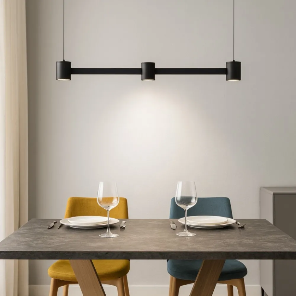 Lampadari Moderni-Selezionato da Mazzolaluce Lampadario moderno barra nero led 21w 3000k per tavolo