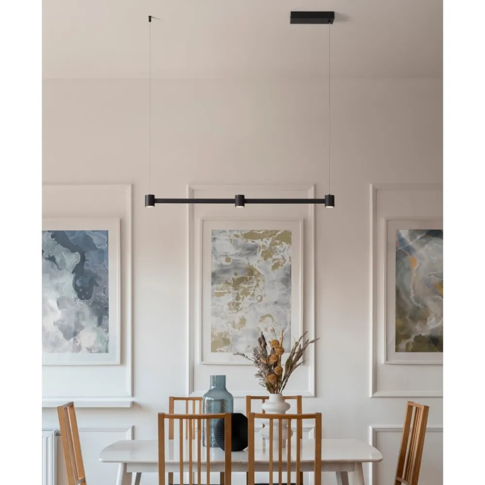 Lampadari Moderni-Selezionato da Mazzolaluce Lampadario moderno barra nero led 21w 3000k per tavolo