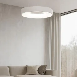 Lampadari Moderni-Selezionato da Mazzolaluce Lampadario moderno bianco cerchio 38cm bianco led 30w 3000k
