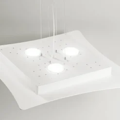 Lampadari Moderni-Gea Luce Lampadario moderno bianco isotta luce soipra e sotto