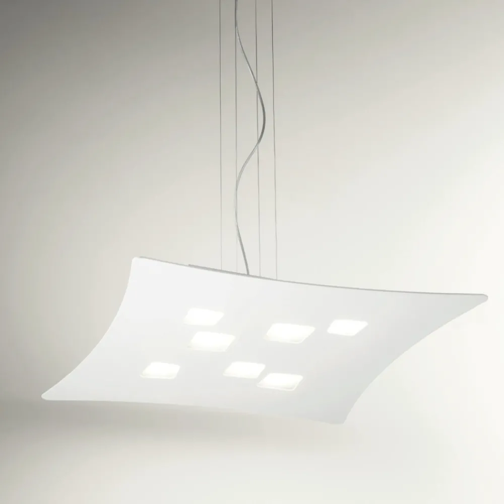 Lampadari Moderni-Gea Luce Lampadario moderno bianco isotta luce soipra e sotto