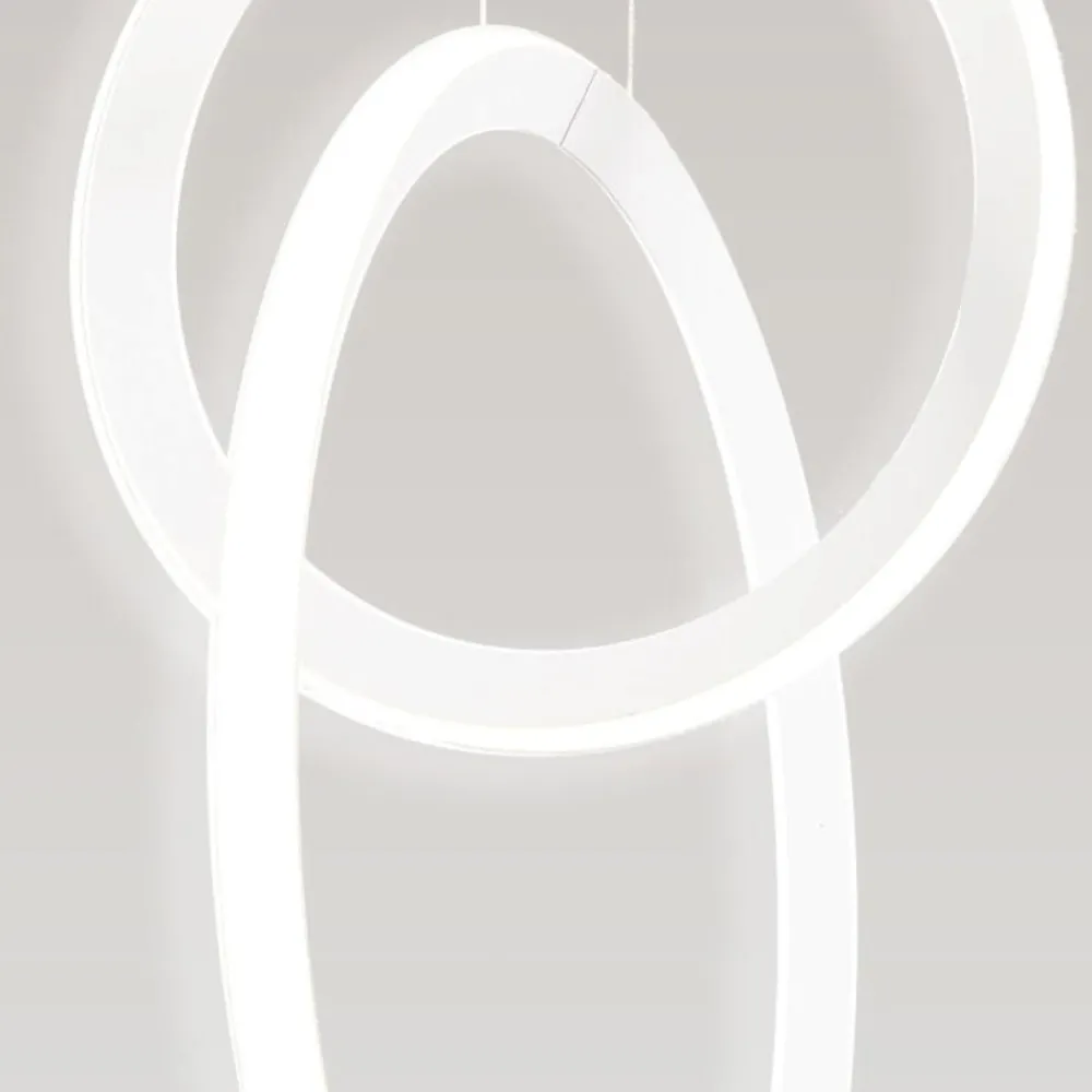 Lampadari Moderni-Selezionato da Mazzolaluce Lampadario moderno bianco led 48w 3000k design cerchi