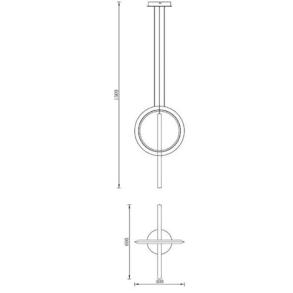 Lampadari Moderni-Selezionato da Mazzolaluce Lampadario moderno bianco led 48w 3000k design cerchi