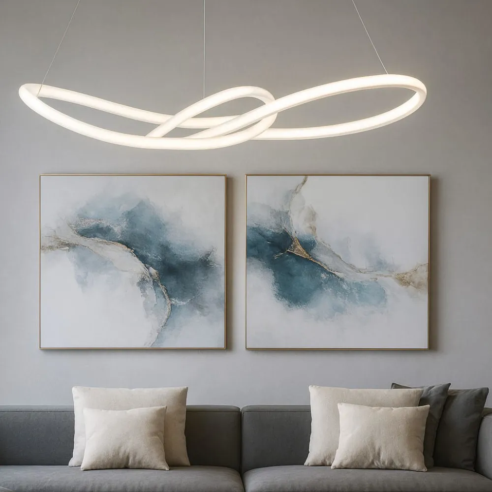 Lampadari Moderni-Selezionato da Mazzolaluce Lampadario moderno bianco led 3000k design