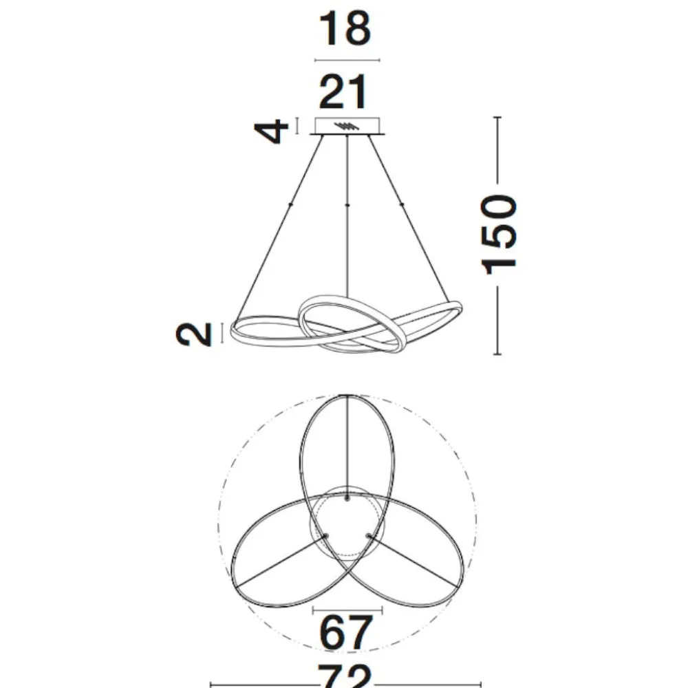 Lampadari Moderni-Selezionato da Mazzolaluce Lampadario moderno bianco led 3000k design